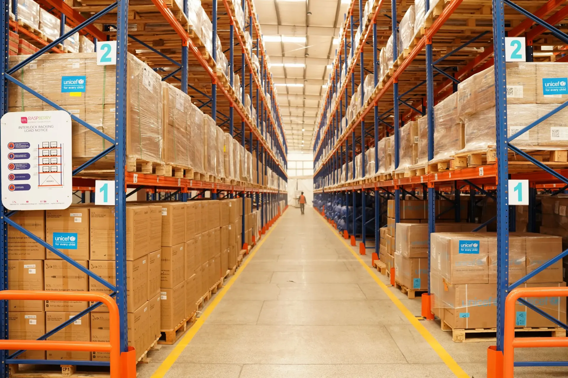 a view of the UNICEF warehouse in Karachi
