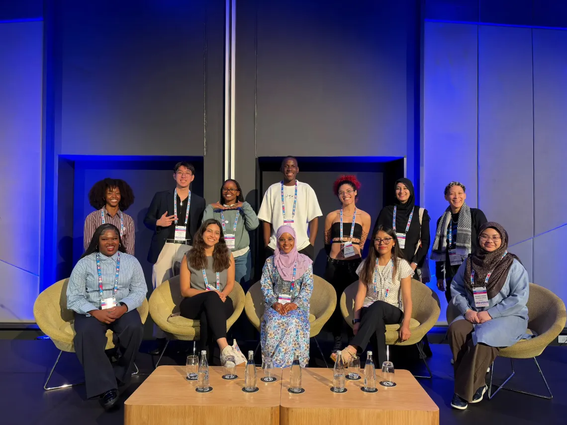 Areesha with her peers at the conference