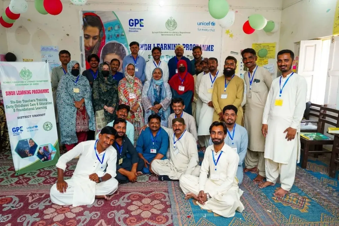 Teachers attending a six-day training in Early Childhood Care and Education and Foundational Learning in Umerkot