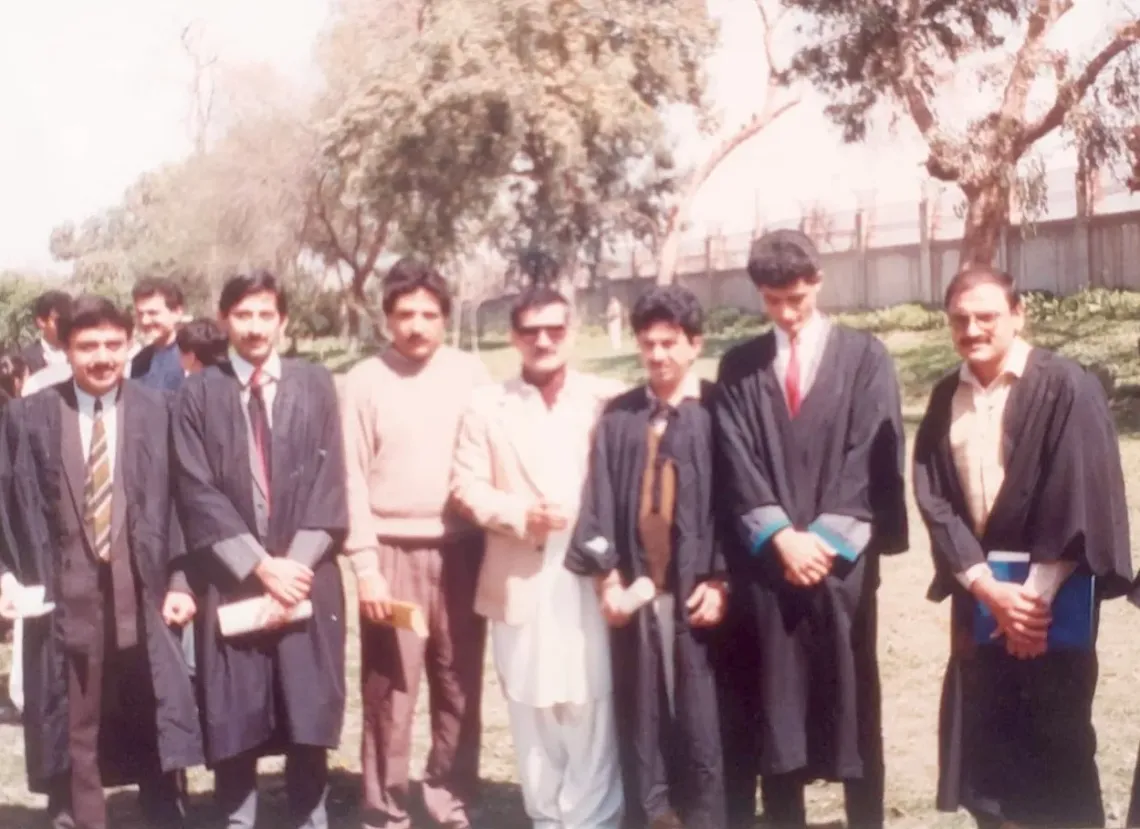 Ijaz and his friends in a group photo