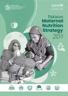 Two black and white images showing a pregnant woman having a meal and a mother breastfeeding her child