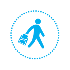 Icono de joven con mochila|