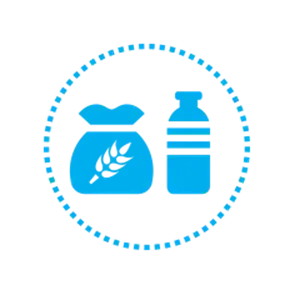 Icono de agua y alimento