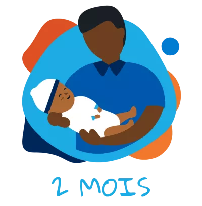Image d'un p&egrave;re qui tient son b&eacute;b&eacute; de 2 mois dans les bras