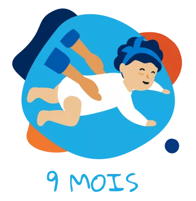 Image d'un b&eacute;b&eacute; ag&eacute; de 9 mois &agrave; quatre pattes 