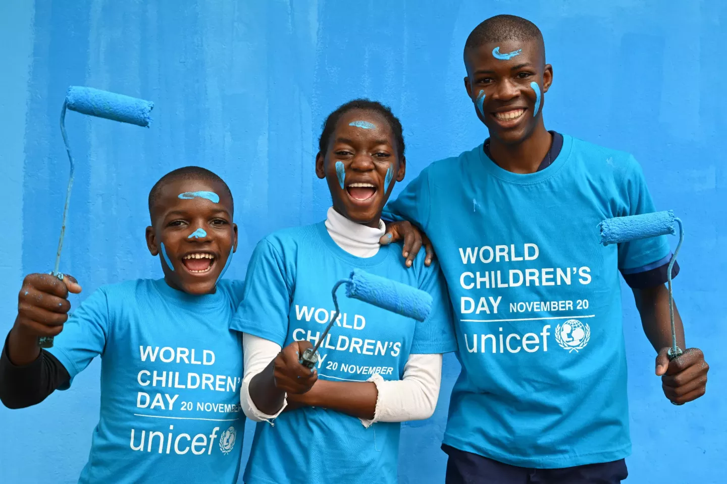 Kids celebrating World Children's Day in Cameroon