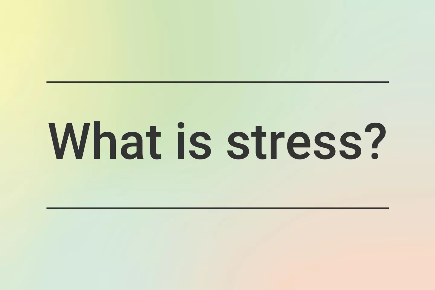 What is stress?