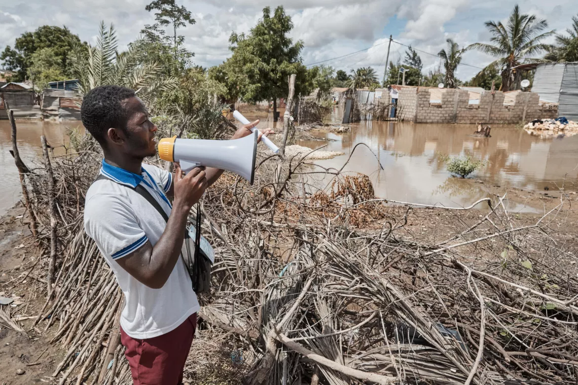 A Anketa, Tulear, r&eacute;gion Atsimo Andrefana, tout le quartier est encore submerg&eacute; par les eaux de l'ouragan Freddy.