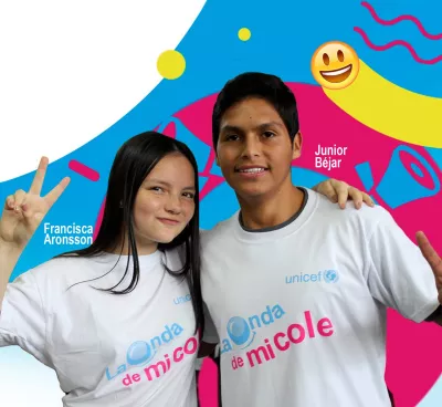 Francisca Aronsson y Junior Bejar. Voceros de La Onda de mi Cole