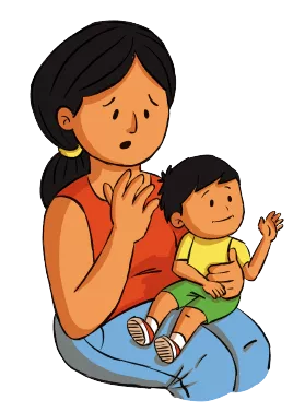 Ilustraci&oacute;n de mam&aacute; con beb&eacute;