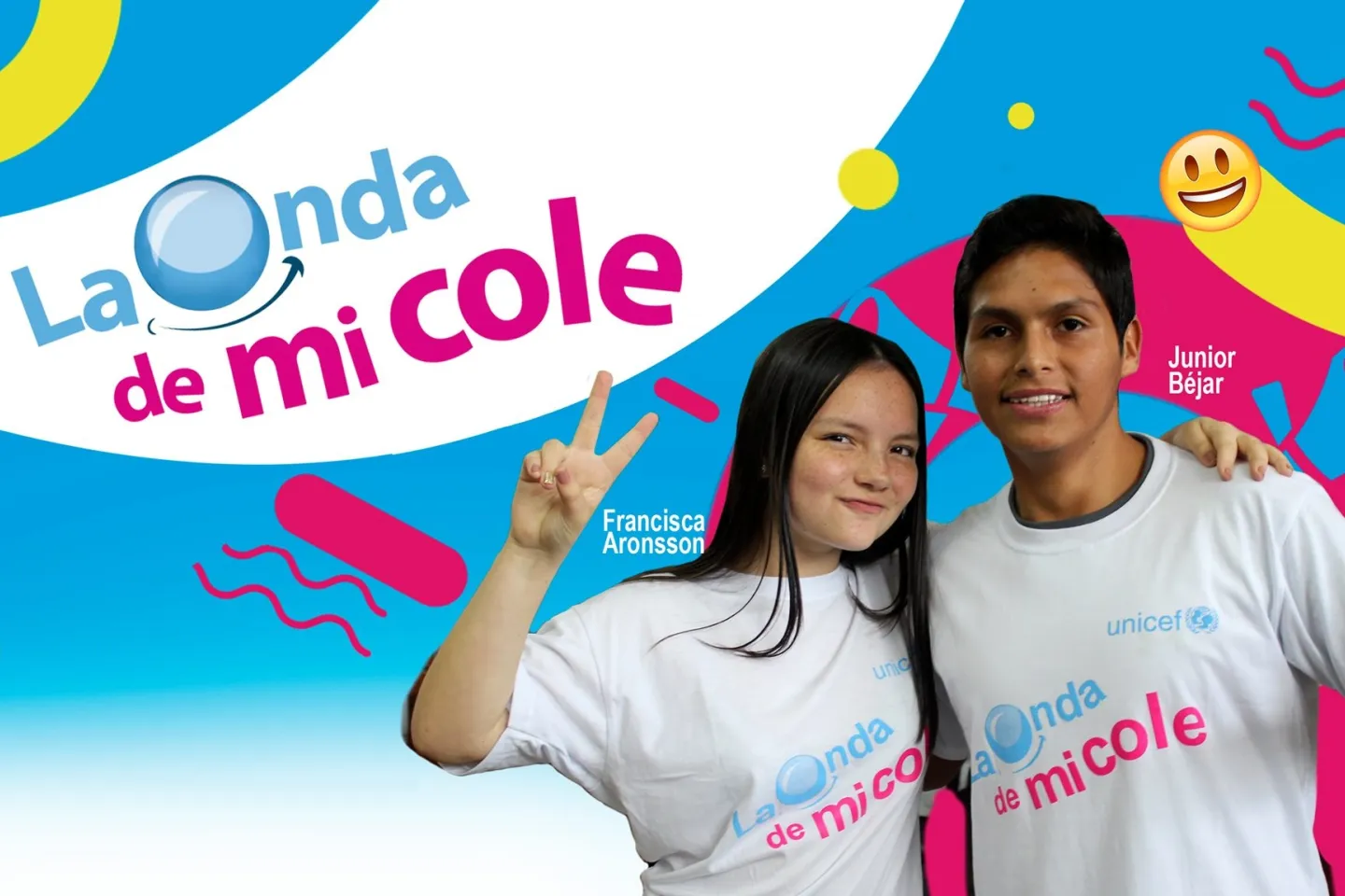 Francisca Aronsson y Junior Bejar. Voceros de La Onda de mi Cole