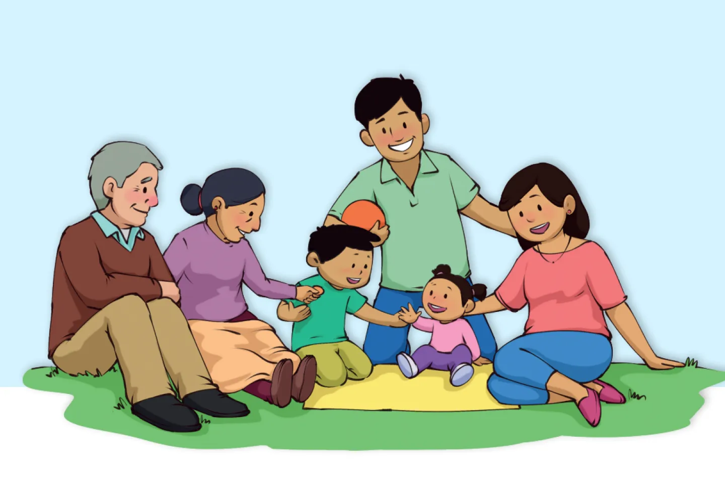 Familia jugando con sus hijos