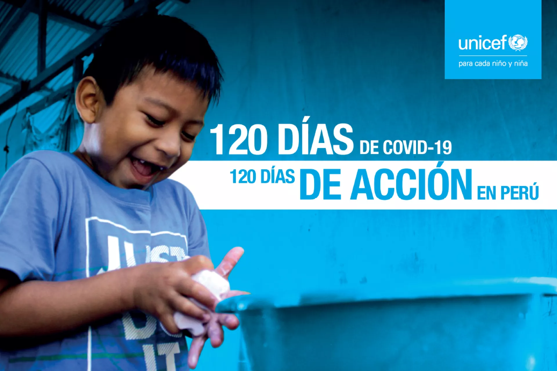 Un ni&ntilde;o se lava las manos en una comunidad amaz&oacute;nica de Per&uacute; - portada del informe