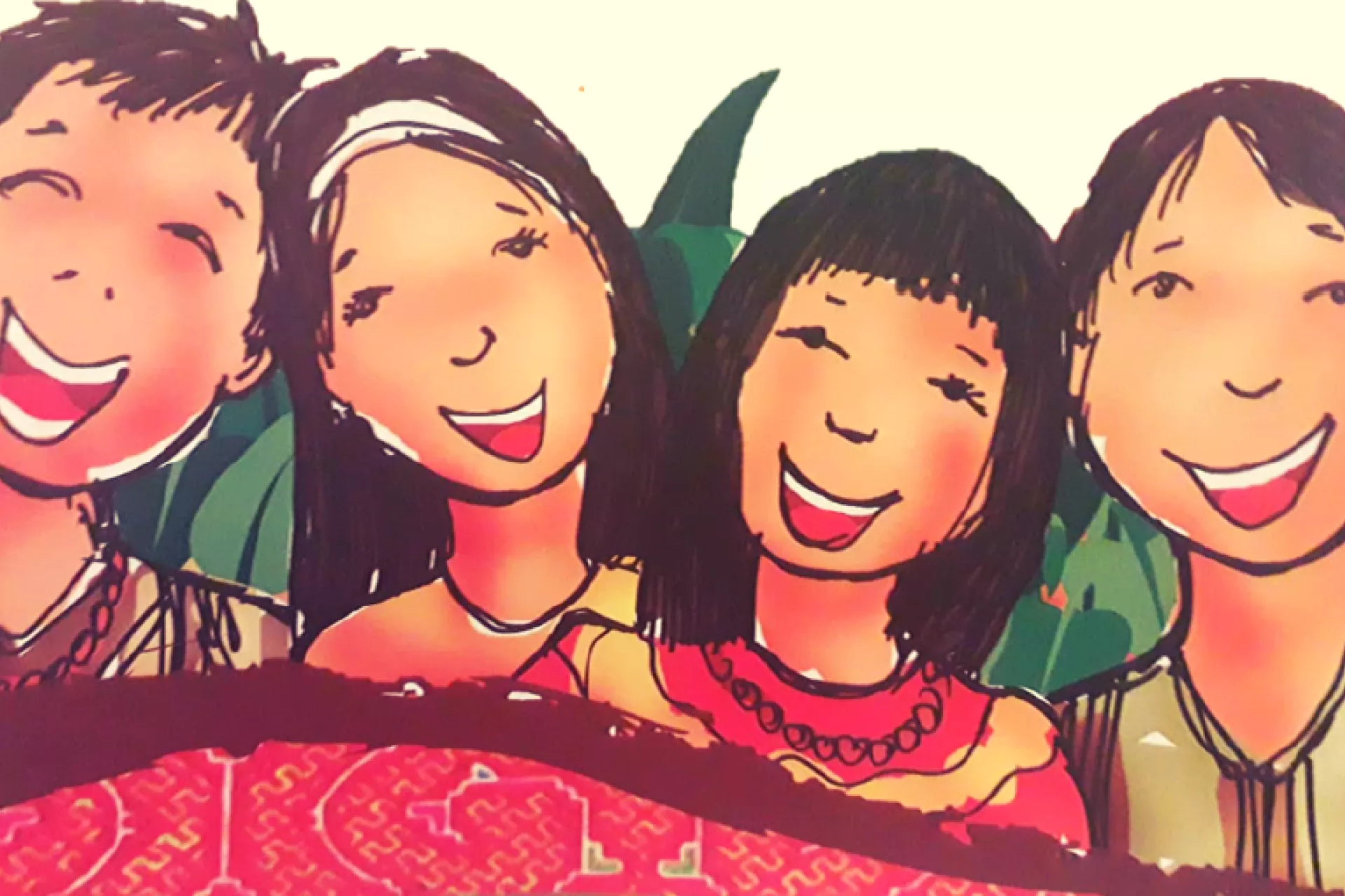 dibujo de rostros adolescentes de la Amazon&iacute;a