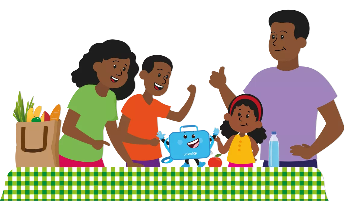 armado de lonchera saludable en familia