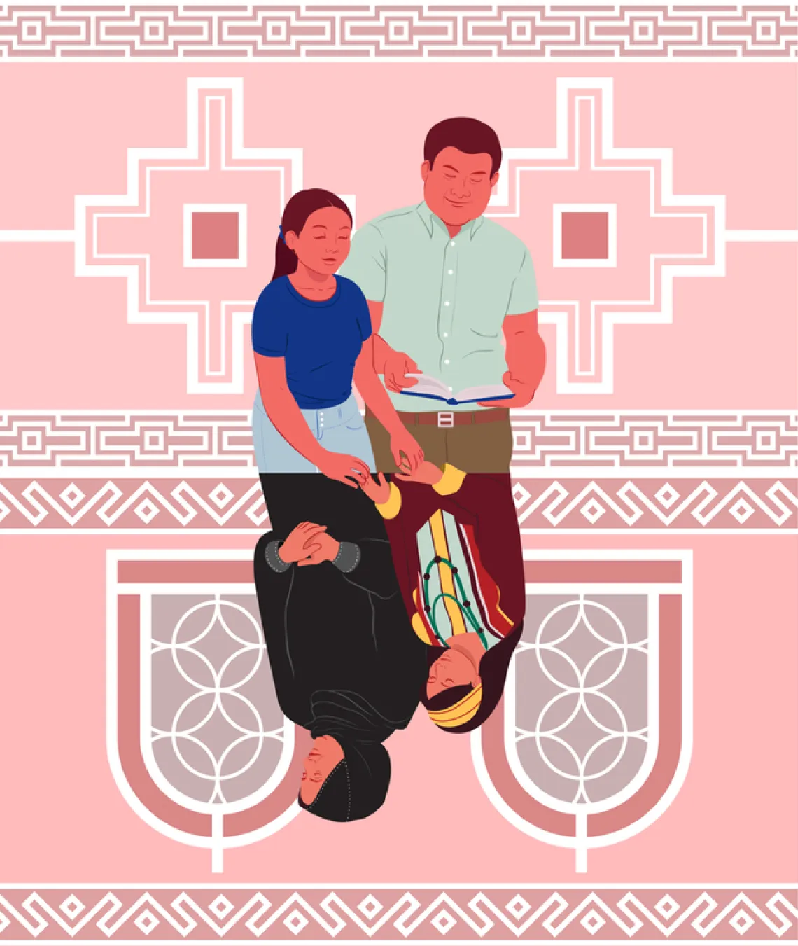 ilustracion de dos adolescentes mujeres que conectan
