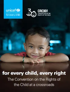 Portada de publicacion global de UNICEF, con un ni&ntilde;o mirando de frente