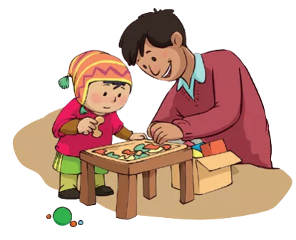 pap&aacute;, ni&ntilde;o y rompecabeza