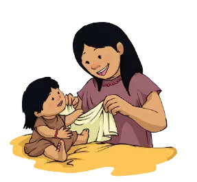 mam&aacute;, ni&ntilde;a y pa&ntilde;uelo