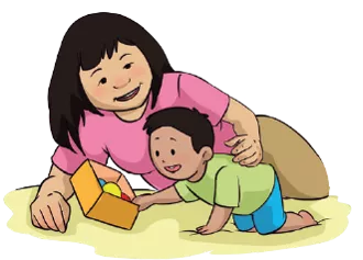 beb&eacute;, mam&aacute; y caja