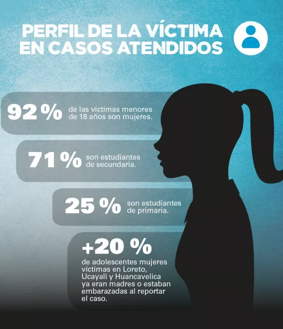 Perfil de la v&iacute;ctima de violencia sexual, con data de casos reportados