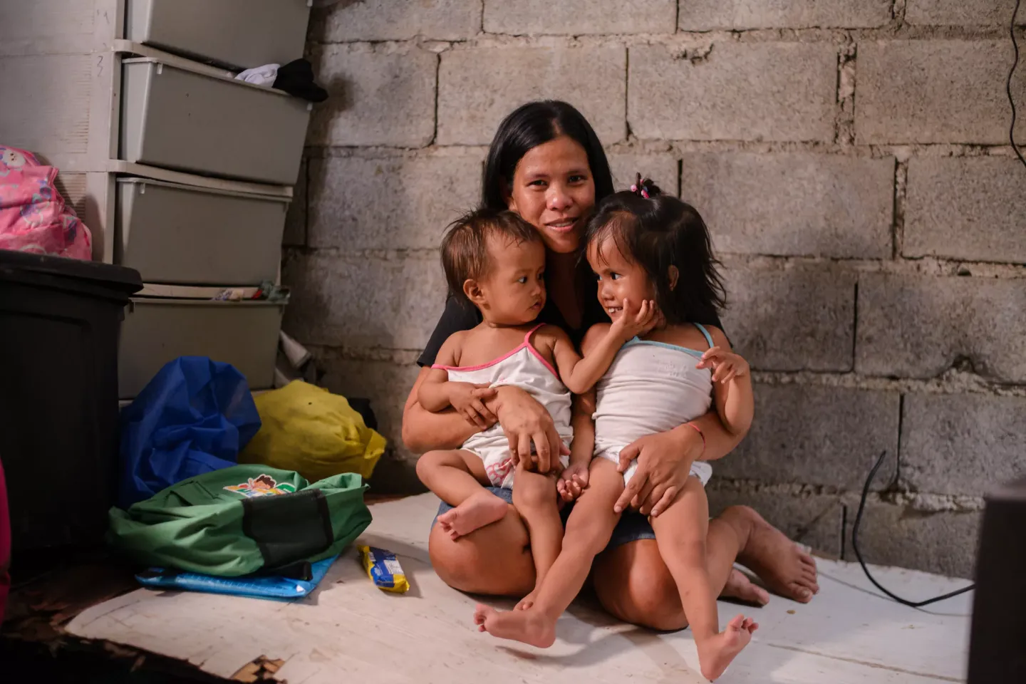 A mother and her children