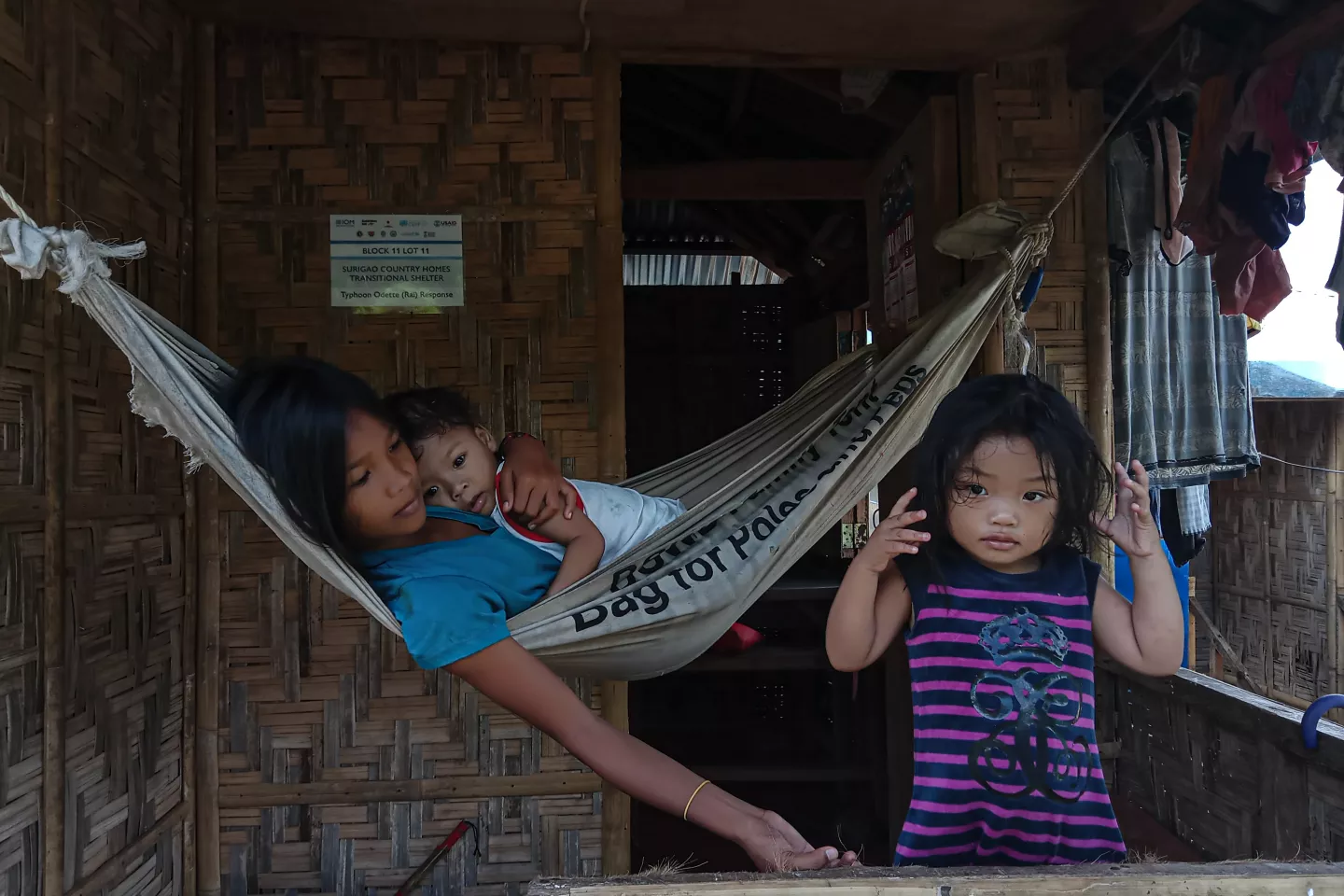 Children resting at home