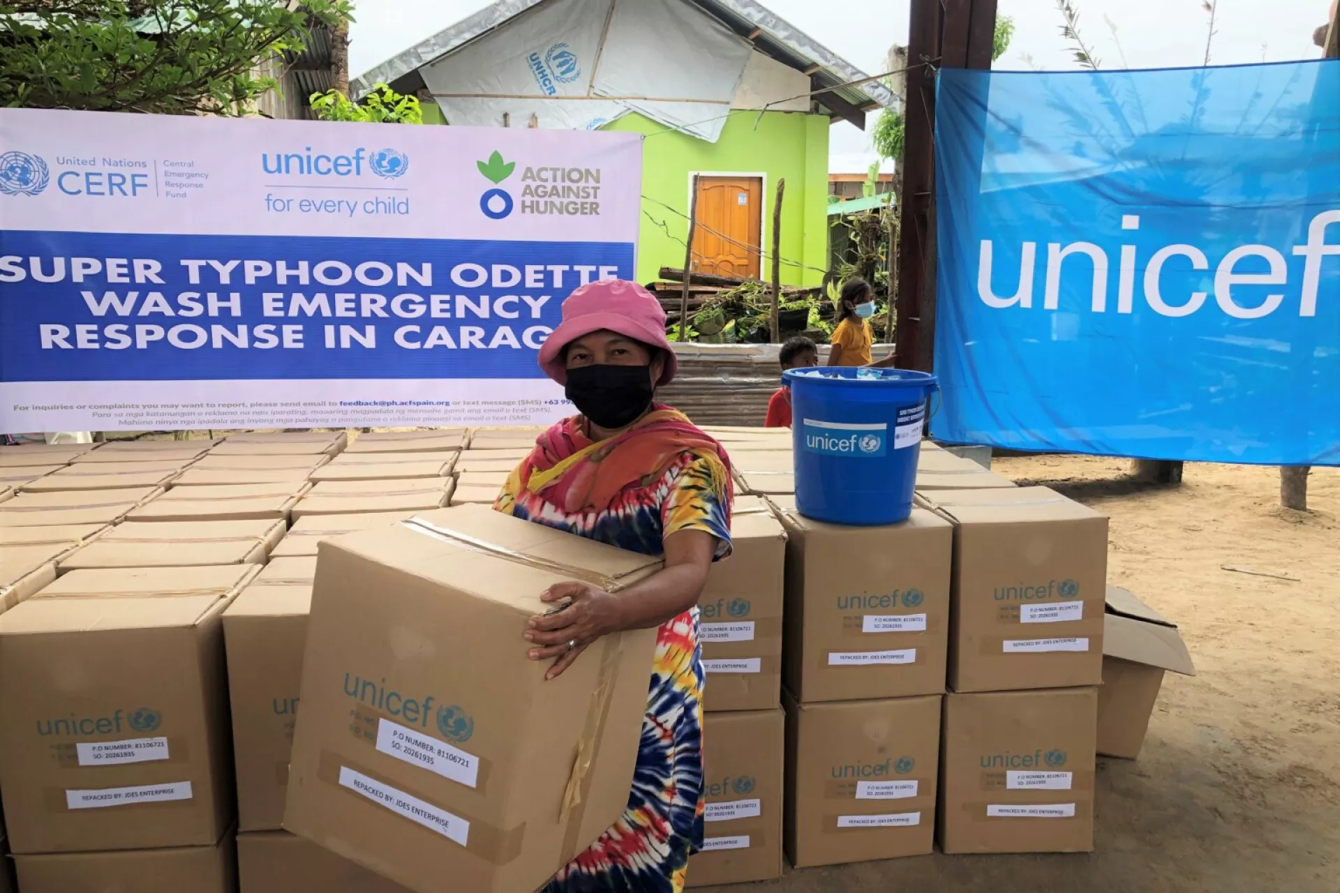 UNICEF and Action Against Hunger Philippines are providing WASH supplies for most affected families in Caraga