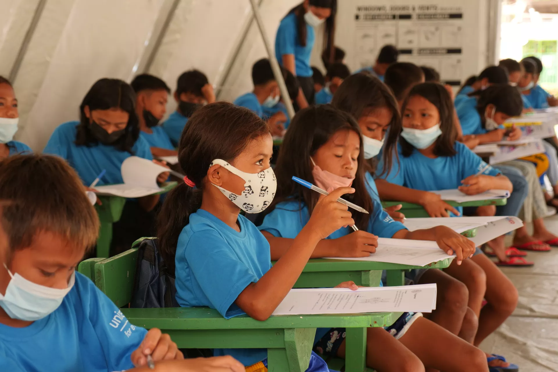 UNICEF Tents bring back learning, play and health services in Siargao post-Typhoon Odette
