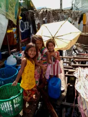 A group of children smiling