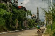 A street scene in Marawi City, Bangsamoro Autonomous Region in Muslim Mindanao