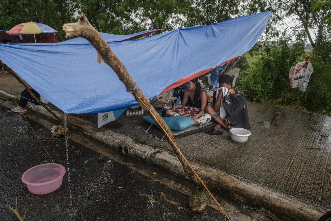 makeshift tent 