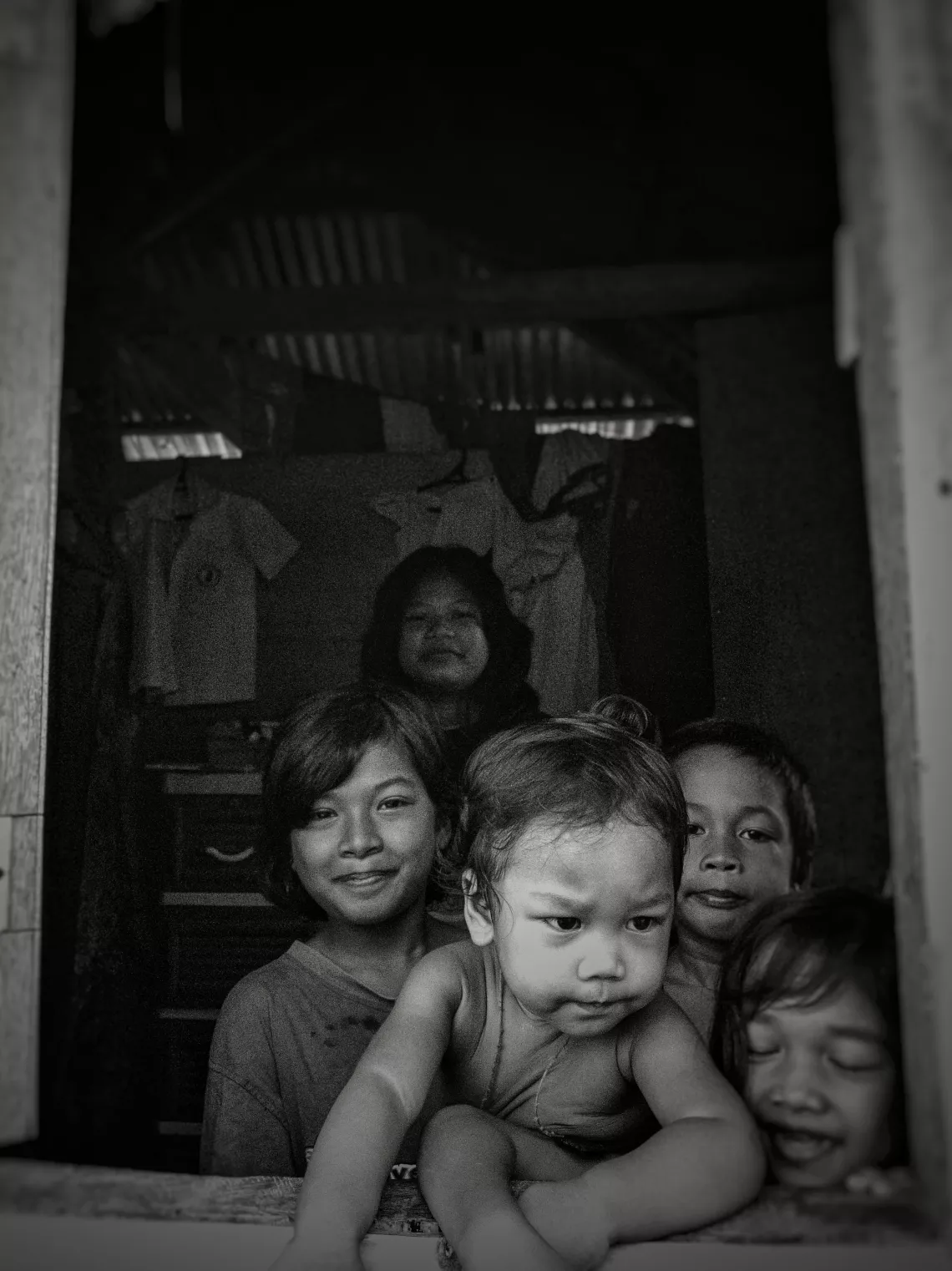 A group of children at home
