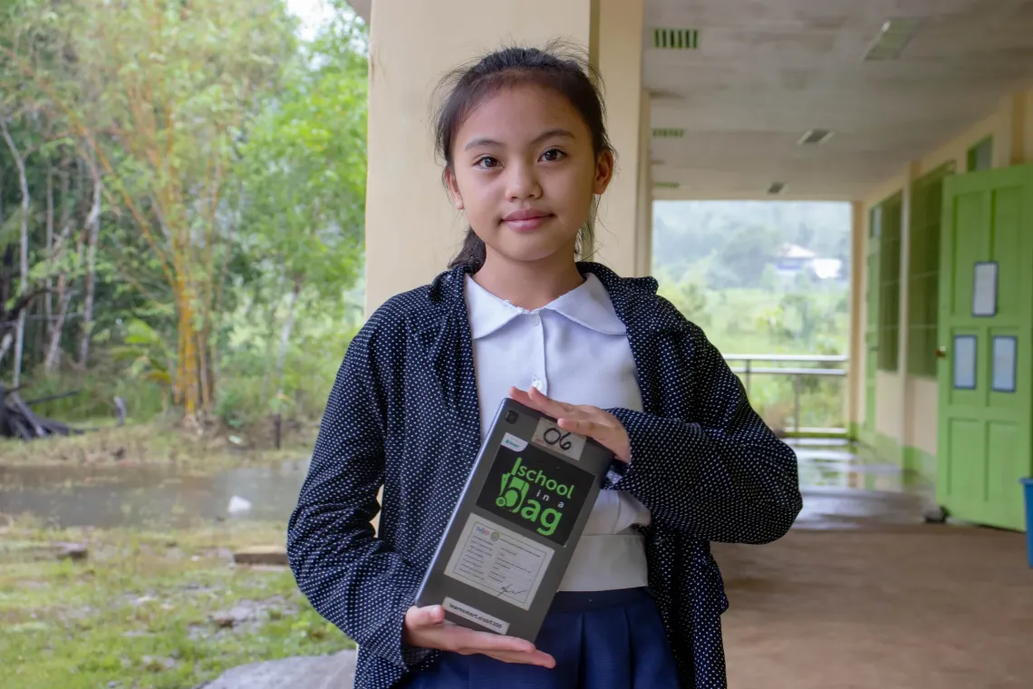 Zia with tablet