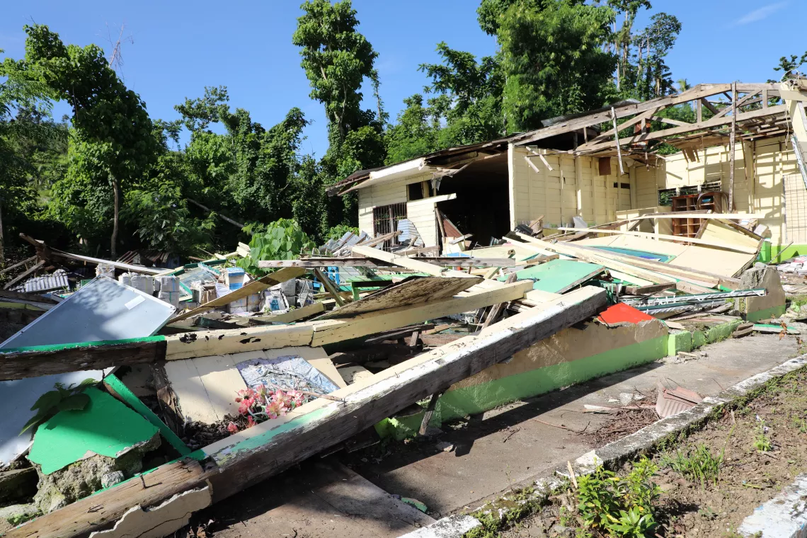 Classrooms destroyed by Typhoon Odette