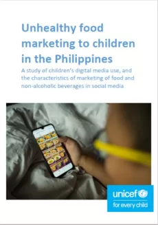 Cover of the publication Unhealthy Food Marketing to Children in the Philippines