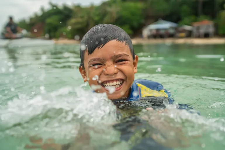Child swimming