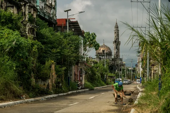 A street scene in Marawi City, Bangsamoro Autonomous Region in Muslim Mindanao