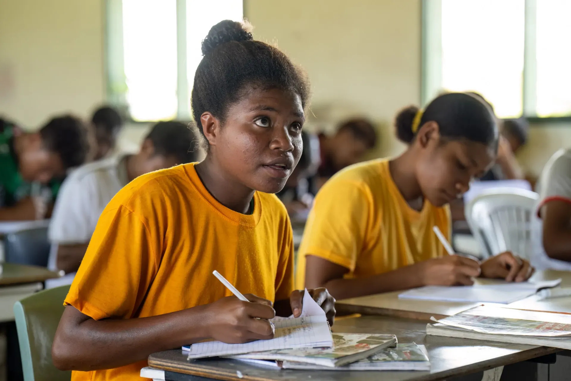 Lorna, 15 attending her class