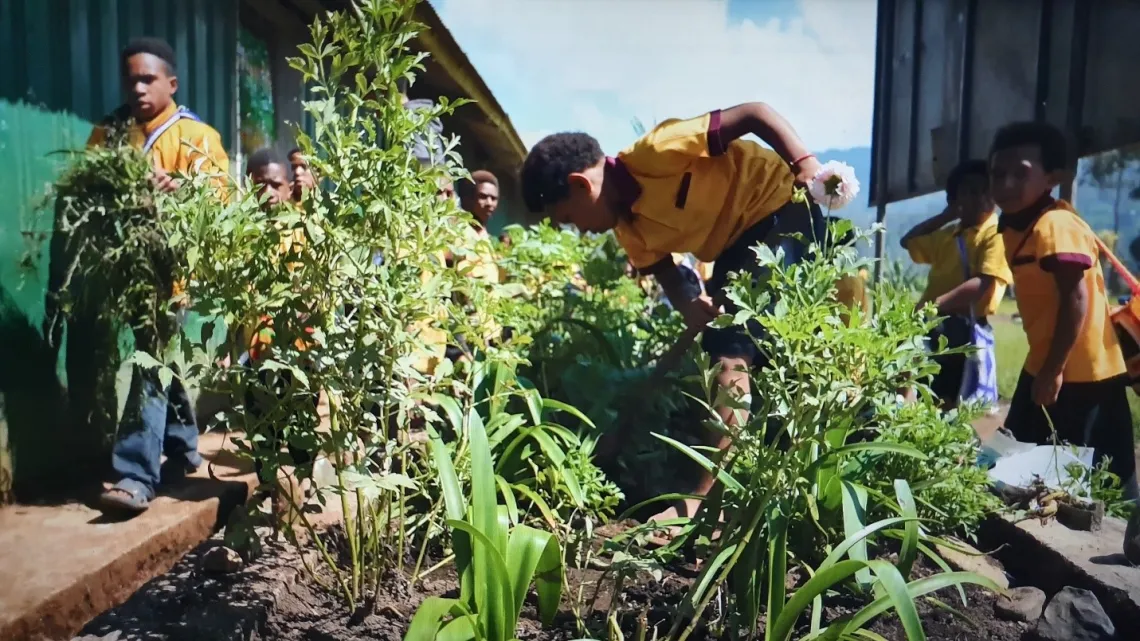 The students are proud of their school and are helping to take care of it. 