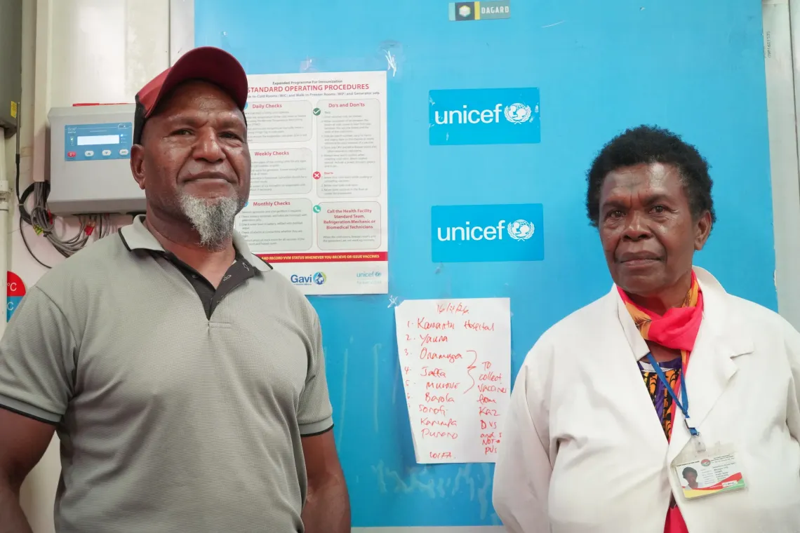 Sr Benedicta, EHP Provincial Manager for Family Health Services with the Provincial Cold Chain Supply Officer