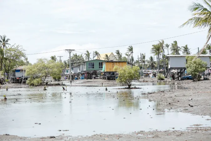 Homes flooded after high tides in Gaire