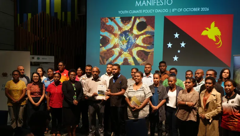 Presentation of the Youth Climate Manifesto in Port Moresby today.