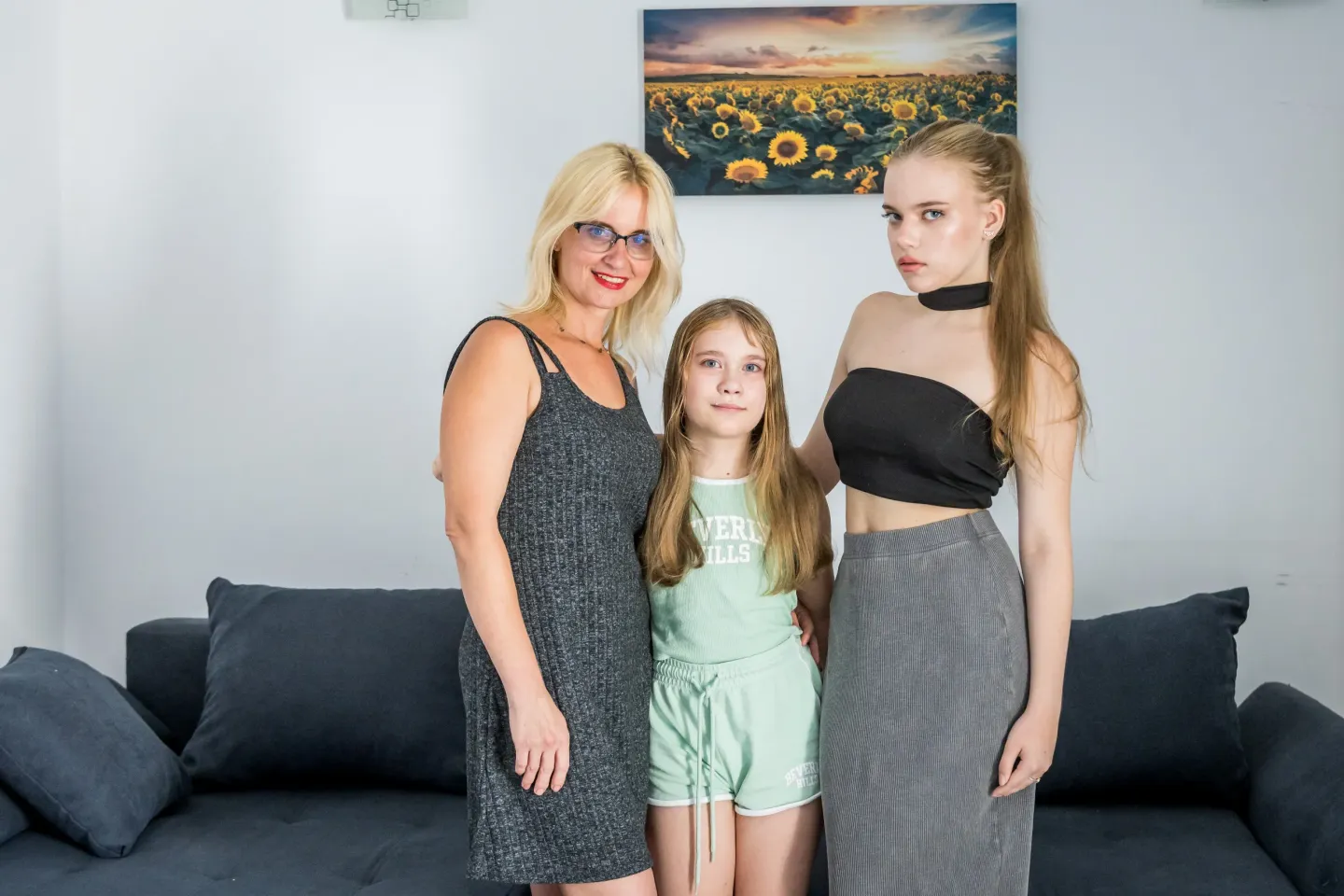 Ukranian family - a mother with two daughters