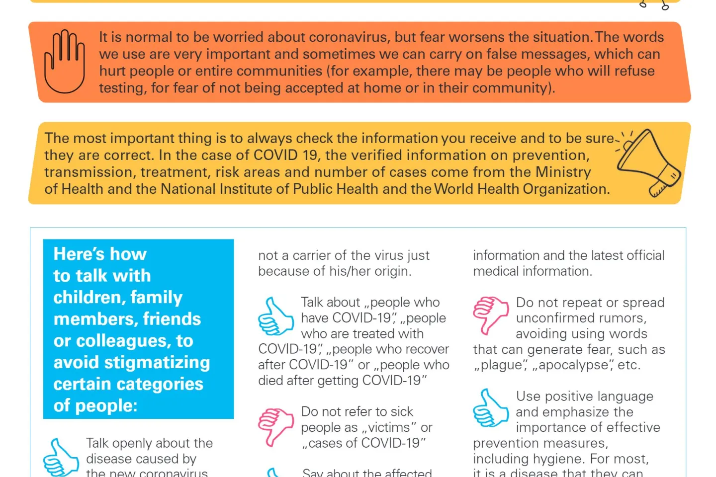 Poster on how to talk about the new coronavirus