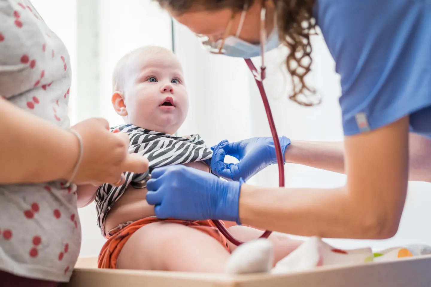 Lena went with her daughter Veronika to a pediatric medical check, done by a mobile medical team.