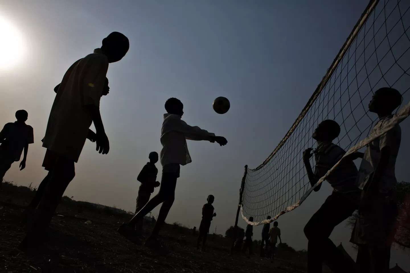 Children playing in the heat