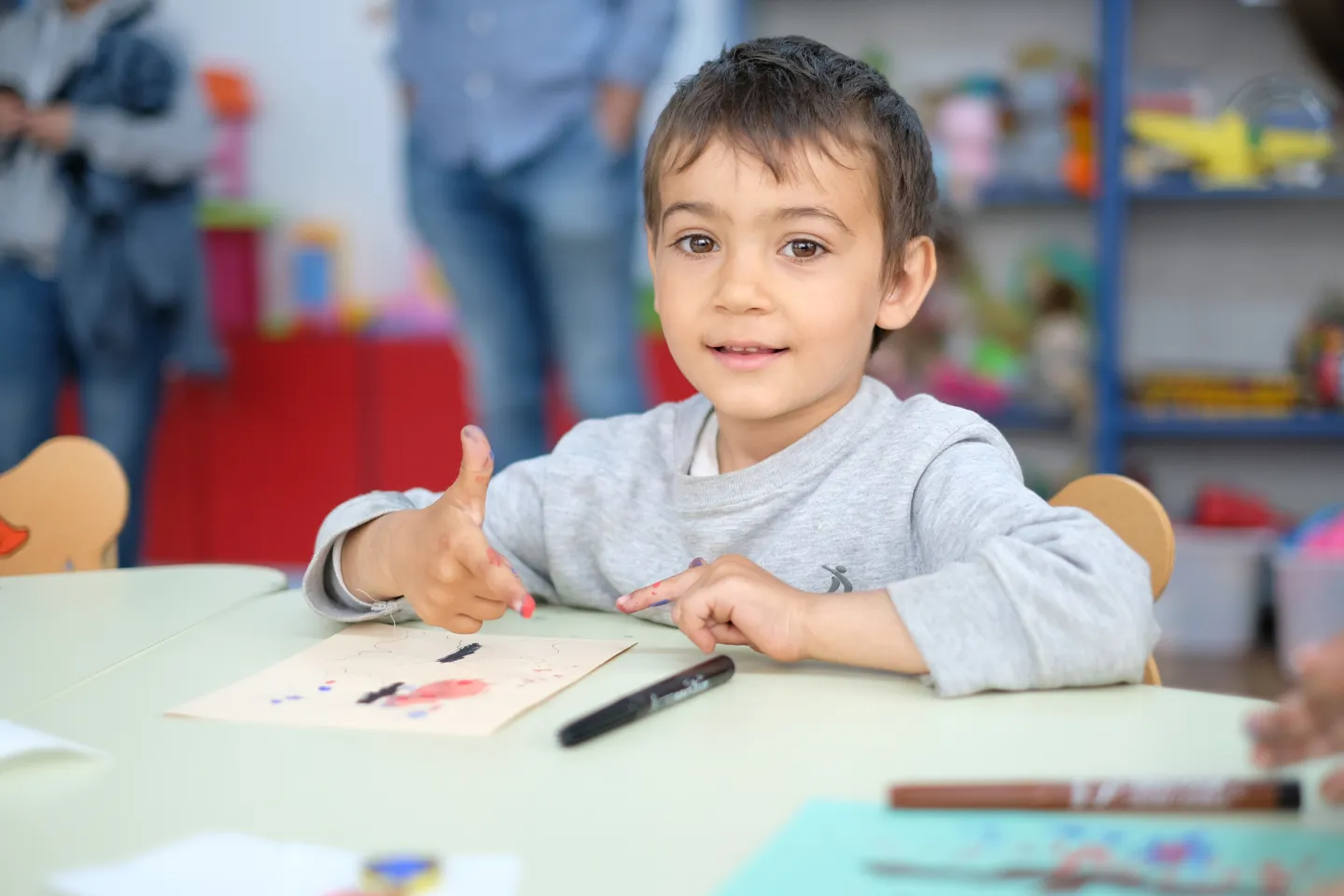 A child playing in kindergarten part of UNICEF Quality Inclusive Education Package 