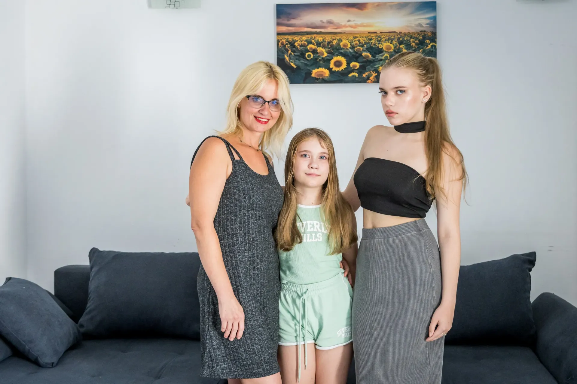 Ukranian family - a mother with two daughters