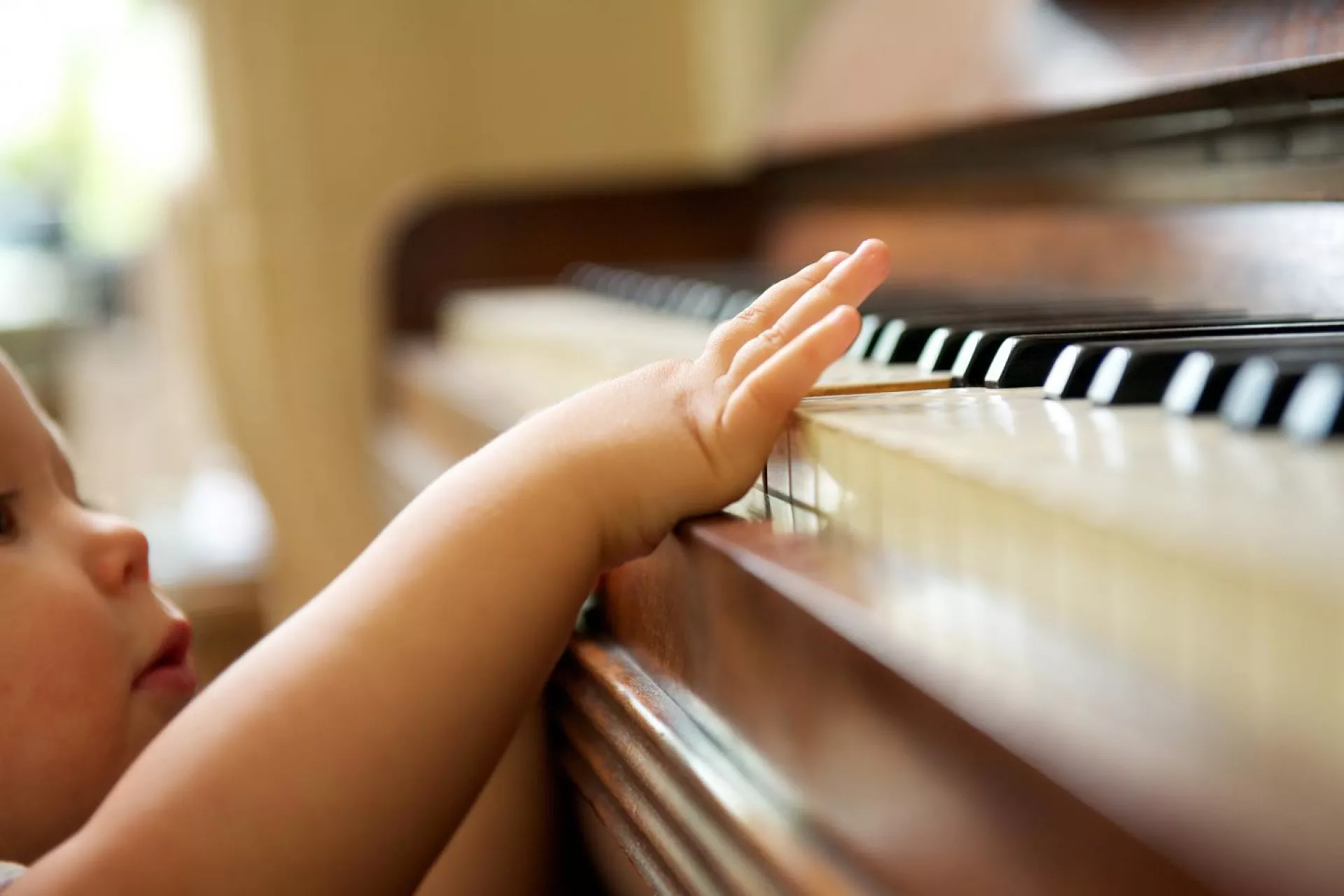 Baby playing the piano